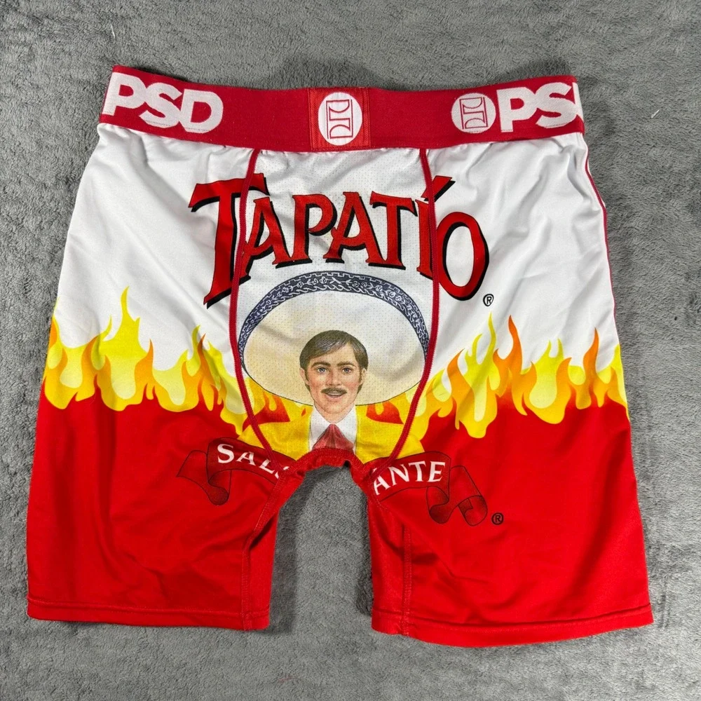 PSD Boxer Briefs Mens Large Red Excellent Tapatio Fire Hot Sauce Graphic